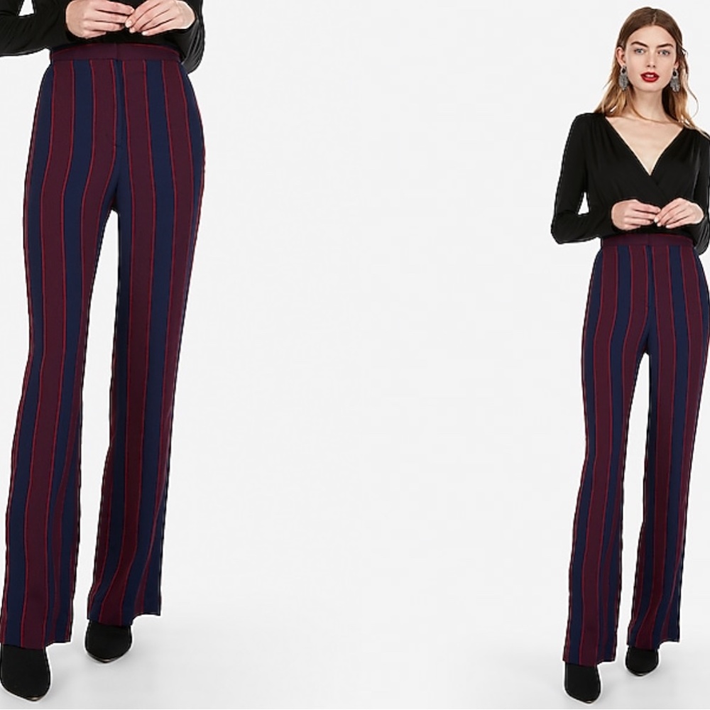 🆕 Stripped Women's Work Pants NWT 14R